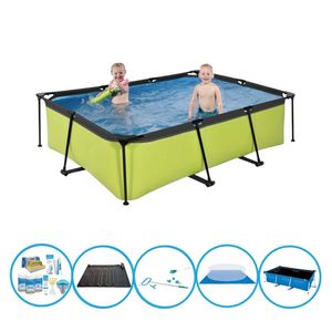 EXIT Zwembad Lime - Frame Pool 220x150x60 cm - Bundelpakket