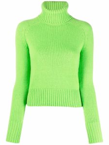 AMI Paris pull en laine vierge à col cheminée - Vert