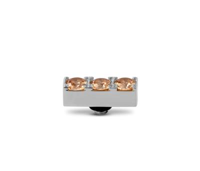 Melano Twisted Triple CZ Steentje Champagne | Zilver