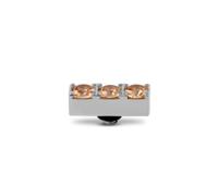 Melano Twisted Triple CZ Steentje Champagne | Zilver