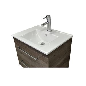 Wastafel Sanicare Q6 Inclusief Kraangat en Overloop 60x45cm Keramisch Wit (exclusief meubel)