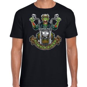 Zombie biker horror shirt zwart voor heren 2XL  -