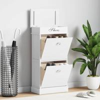 VidaXL Schoenenkast 50x28x98 cm paulowniahout wit