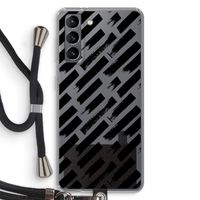 Zwarte vegen: Samsung Galaxy S21 Transparant Hoesje met koord