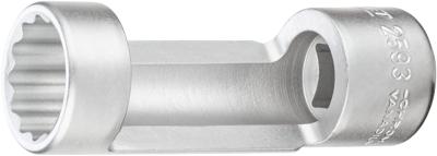 HAZET Schokdemperdopsleutel 2593-21 · 1/2 inch (12,5 mm) vierkant hol · Buitentwaalfkant profiel · SW 21 mm