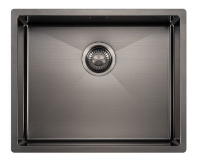 Mizzo Linea spoelbak Gunmetal 50-40 onderbouw - vlakbouw