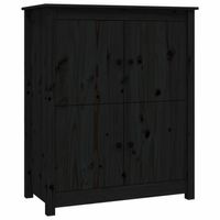 vidaXL Dressoir 83x41,5x100 cm massief grenenhout zwart - thumbnail