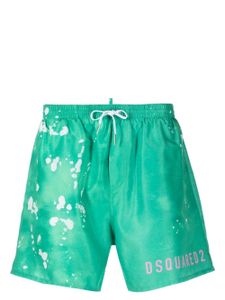 DSQUARED2 short de bain à logo imprimé - Vert