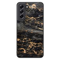 Samsung Galaxy S21 FE hoesje - Marmer grijs brons