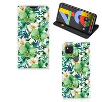 Google Pixel 4a Smart Cover Orchidee Groen - thumbnail