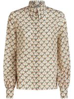 ETRO floral-print silk shirt - Tons neutres