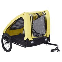 VidaXL Hondenfietstrailer geel en zwart