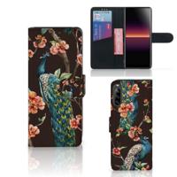Sony Xperia L4 | Telefoonhoesje | Met pasjeshouder | Pauw met Bloemen