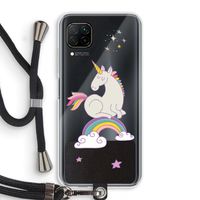 Regenboog eenhoorn: Huawei P40 Lite Transparant Hoesje met koord