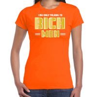 Foute party t-shirt voor dames - Gold digger - oranje - carnaval/themafeest