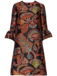 La DoubleJ robe courte 24/7 à fleurs en jacquard - Marron