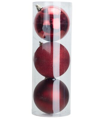 Cosy @Home Kerstballen Rood ø 15 cm - 3 Stuks Cosy @Home Kerstballen Rood ø 15 cm - 3 Stuks