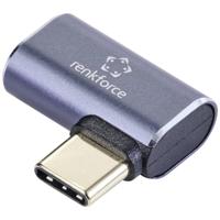 Renkforce USB 4 Adapter [1x USB 4 stekker - 1x USB-C bus] 40 GBit/s 90° haaks naar links, Aluminium-stekker - thumbnail