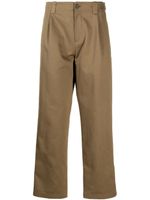 STUDIO TOMBOY pantalon chino droit à design plissé - Marron