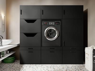 Kast WASHING 1 machine met kast voor wasgoed LARGE zwart