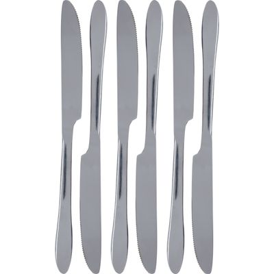6x Messen tafelbestek RVS 23,5 cm 6x Messen tafelbestek RVS 23,5 cm