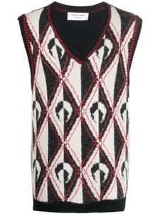 Marine Serre débardeur à logo en maille intarsia - Noir