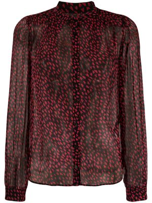 Zadig&Voltaire chemise Tino Crush à coupe mi-transparent - Noir