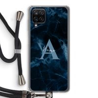 Midnight Marble: Samsung Galaxy A12 Transparant Hoesje met koord