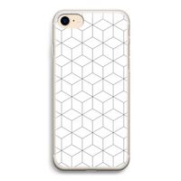 Zwart-witte kubussen: iPhone 7 Transparant Hoesje