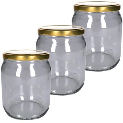 Weckpot/inmaakpot - Set van 12x stuks - 540 ml - glas - met schroefdeksel