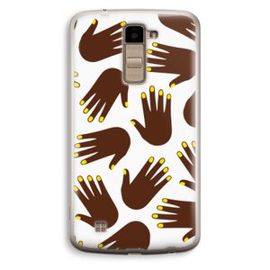 Hands dark: LG K10 (2016) Transparant Hoesje
