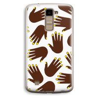 Hands dark: LG K10 (2016) Transparant Hoesje