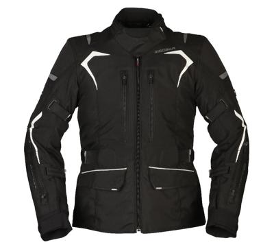 MODEKA Elaya Lady, Textiel motorjas dames, Zwart-Wit Lang