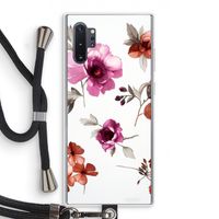 Geschilderde bloemen: Samsung Galaxy Note 10 Plus Transparant Hoesje met koord