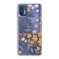 Flowers with blue leaves: Motorola Moto G9 Plus Transparant Hoesje