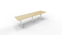 Vergadertafel 6511 met koppelpoot - 280 x 80 cm. - Wit - Beuken