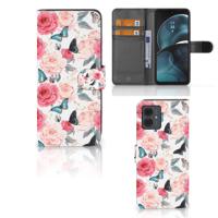Motorola Moto G14 Hoesje Butterfly Roses | Portemonnee hoesje