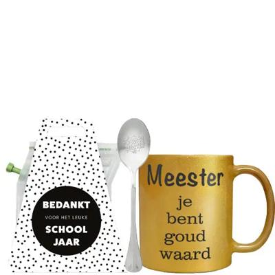 'Meester je bent goud waard' cadeaupakket | FOR YOU GIFTS
