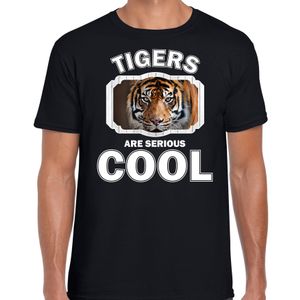 T-shirt tigers are serious cool zwart heren - tijgers/ tijger shirt