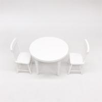 1:12 Mini Doll House scène decoratie eettafel en stoel set (wit)