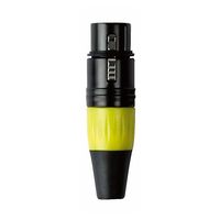 DAP XLR plug 3p female zwart met gele tule - thumbnail