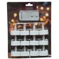 LED theelichtjes/waxinelichtjes - 12x st - wit - flikkerende vlam - warm wit