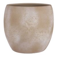 Mica Decorations Bloempot - terracotta creme keramiek - H35 x D38 cm - Plantenpotten - thumbnail