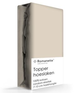 Topper Hoeslaken Katoen Romanette Camel-180 x 200 cm