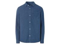 LIVERGY Heren jeans overhemd (Donkerblauw, L)