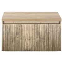 Frozen 3D Badmeubelset 80 cm - Greeplijst in Kleur - Inclusief Wastafelbovenblad French Oak