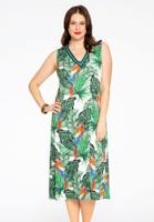 Yoek Midi-jurk met v-hals PARROT | Beige | Maat 58/60