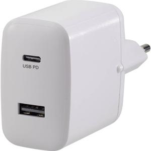 VOLTCRAFT UC-2ACX001 USB-oplader 32 W 1x USB-A, 1x USB-C USB PD Wit Binnen USB Power Delivery (USB-PD)