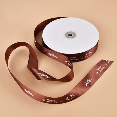 Engelse brief gekleurde bedrukte linten Gift boeket linten Bowknot bloemen verpakking Ribands grootte: 2.5 cm * 90 m willekeurige kleur Delivery(Cof