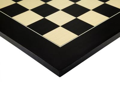 60 cm Glanzend Zwart Anegre en Esdoorn Luxe Schaakbord